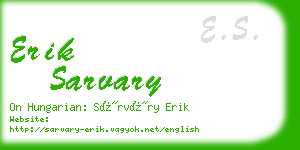 erik sarvary business card